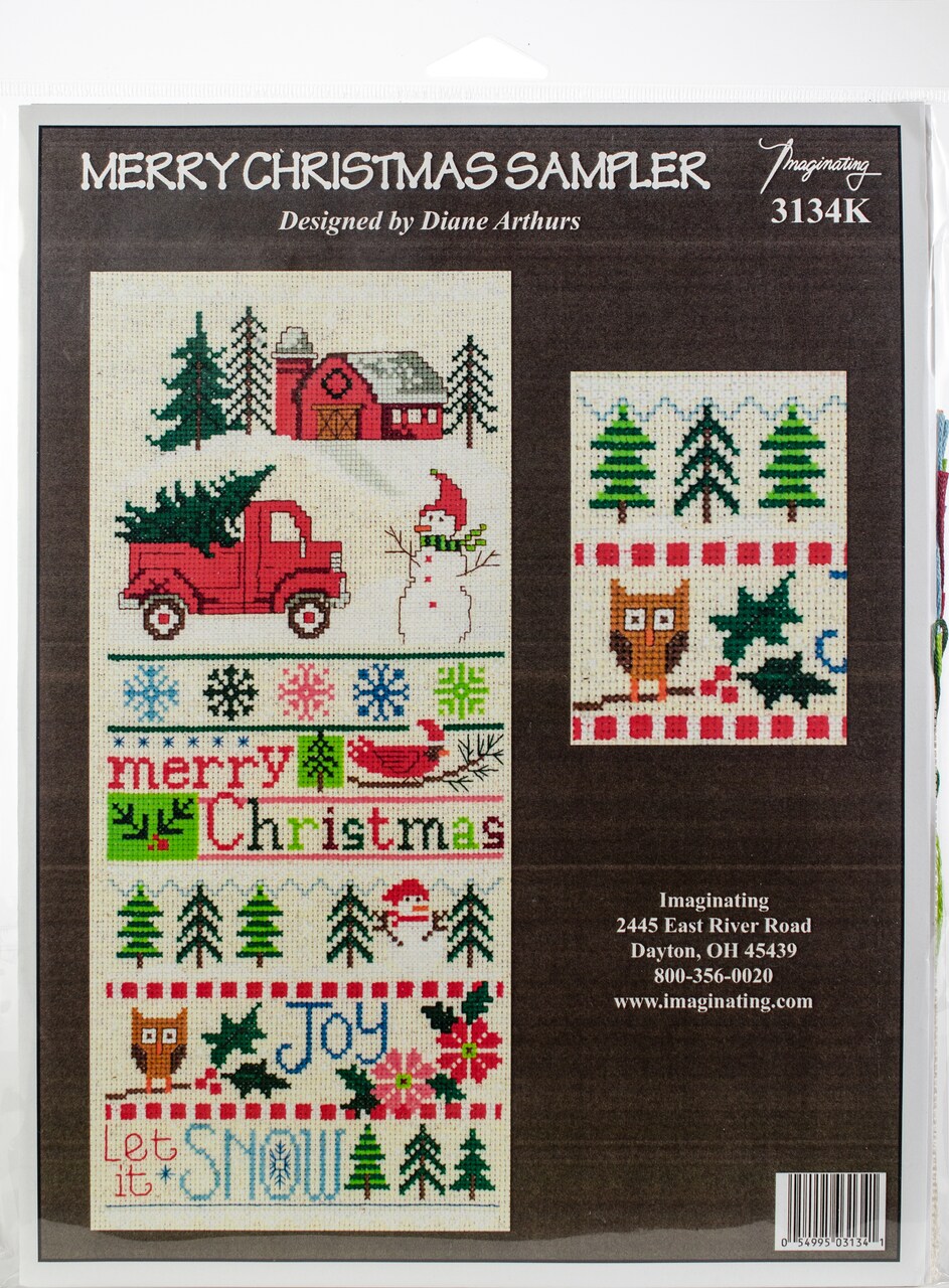 Imaginating Counted Cross Stitch Kit 5.5"X13"-Merry Christmas Sampler